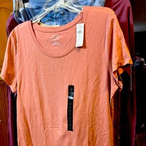 NWT Large/G Banana Republic top/tee with scoop
Neck Salmon color Ladies